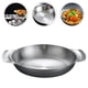 thumbnail image 3 of BRIGHTFUFU Placa de acero inoxidable bandeja de bandeja Servicio de bandeja de bandeja de acero inoxidable Plato de comida plateado, 3 of 7
