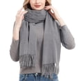 thumbnail image 2 of Winter Scarf for Women Women's Winter Warm Scarf Solid Color Scarf Tassel Knitted Scarf Shawl & Warps, 2 of 6