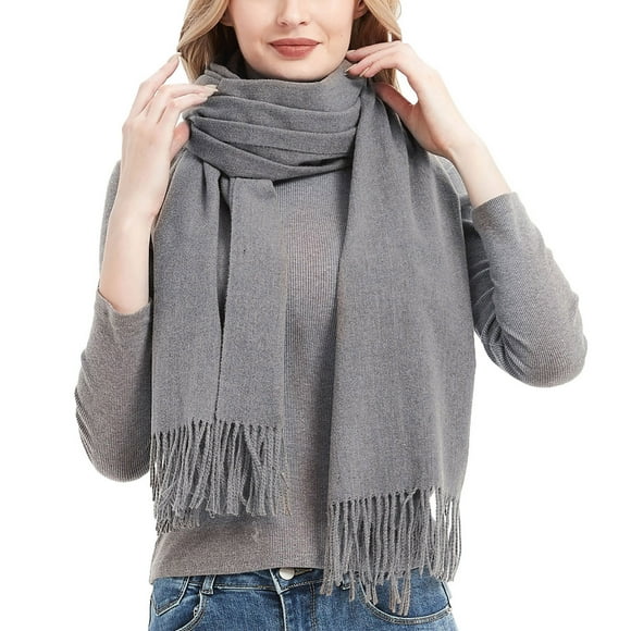 Cameland Women's Winter Scarf Fashion Warm Tassel Knitted Scarves Long Solid Color