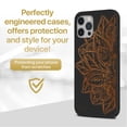 thumbnail image 2 of Case Yard Wooden Case for iPhone-11-Pro Soft TPU Silicone cover Slim Fit Shockproof Wood Protective Phone Cover for Girls Boys Men and Women Supports Wireless Charging Lotus Flower Design, 2 of 7