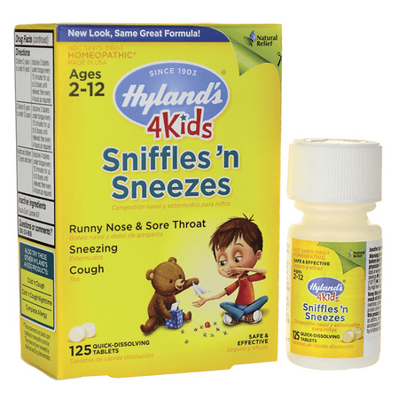 Hyland's Sniffles'N Sneezes 4Kids 125 Tabs (Best Homeopathic Brands In India)