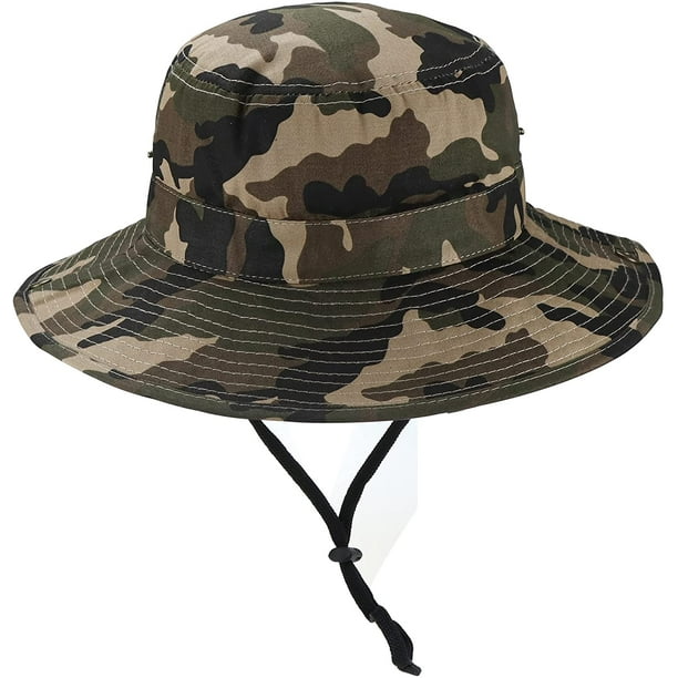 Ffiy Kids Sun Hat Bucket Boys Camo Camouflage Hats Safari Fishing Boonie Cap For Girls Outdoor Other