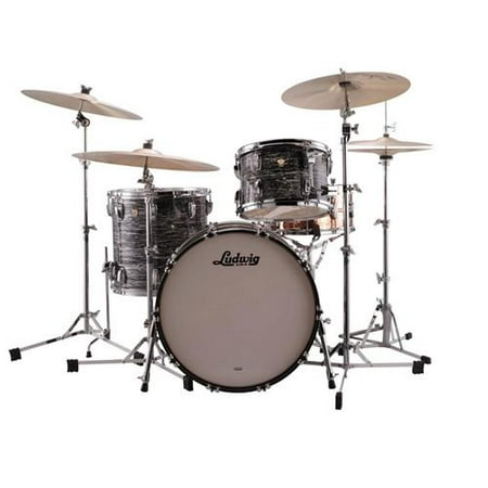 - Ludwig Classic Maple Series 3-Piece FAB Shell Kit with Free Matching Snare - Vintage Black Oyster