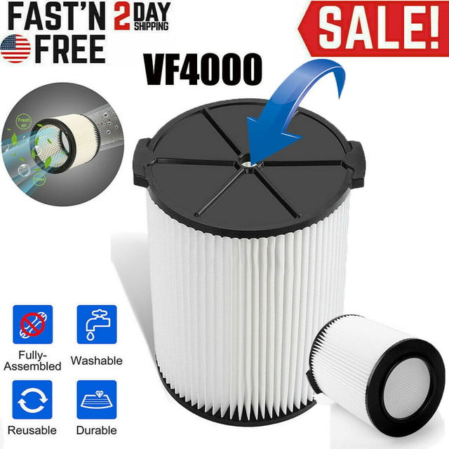 Rigid VF4000 Washable Wet/Dry Vacuum Filter Replacement for sale online 