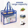 thumbnail image 2 of Clear Tote Bag Stadium Approved 12x12x6, 2 Pack Heavy Duty PVC Clear Tote with Zipper for Concerts, Work & School, Dark Blue, 2 of 9