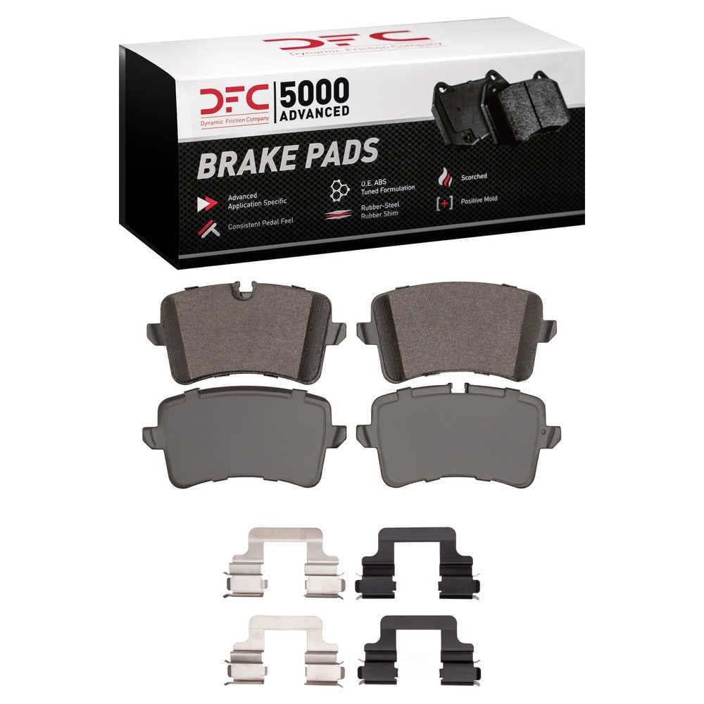 Dynamic Friction Company 1551-1547-01 DFC 5000 Advanced Brake Pads - Low Metallic and Hardware Kit