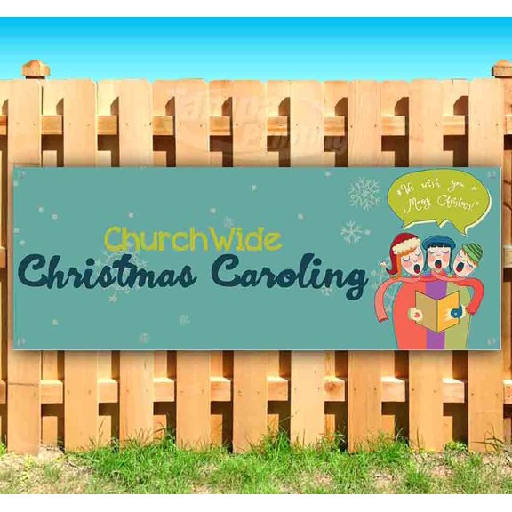Christmas Caroling 13 oz Vinyl Banner With Metal Grommets