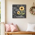 thumbnail image 5 of Retro Sunflowers Canvas Wall Art for Living Room, Yellow Flower You Are Sunshine Bees Poster Print Painting for Bedroom Office Home Decoration Wall Pictures Prepare To Hang 16"x16", 5 of 9