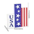thumbnail image 3 of dajkiuy 4th of July Patriotic Table Sign, Wooden Memorial Day Red White and Blue Table Centerpieces Farmhouse Wood Block Sign for Home Kitchen Party Desk Shelf, 3 of 6