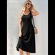 thumbnail image 4 of Vestido de Verano para Mujer, Sin Mangas, Floral, con Cuello Redondo, Cintura Alta, Corte A, Midi y Bolsillos Negro S, 4 of 10
