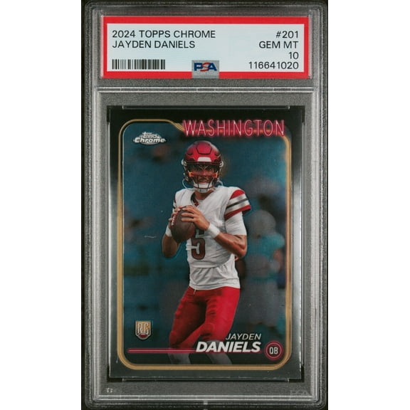Graded 2024 Topps Chrome Jayden Daniels #201 Rookie RC Football Card PSA 10 Gem Mint