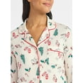 thumbnail image 3 of Derek Heart Women's Holiday Notch Collar Top and Pants Pajama Set, 2-Piece, Sizes S-XL, 3 of 4