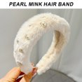 thumbnail image 4 of Diademas para mujer, perla suave de temperamento como accesorios para el cabello con diadema de felpa MFZFUKR CPB-CJZ1685-2, 4 of 5