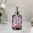 thumbnail image 6 of Qiweii Refillable Glass Soap Dispenser Pump - Rhombus Diamond Design Liquid Hand Soap Lotion Bottle for Kitchen Bathroom Sink Decor, 6 of 6