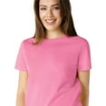 thumbnail image 4 of Gildan Heavy Cotton Taped Neck T-Shirt for Women, 100% Cotton Short Sleeve Azalea Tee, S, 4 of 6