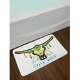 thumbnail image 2 of Longhorn Bath Mat, Vivid Bohemian Style Graphic with Ornaments and Stay Wild Typography, Plush Bathroom Decor Mat with Non Slip Backing, 29.5" X 17.5", Multicolor, by Ambesonne, 2 of 2
