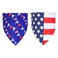 thumbnail image 2 of 4th of July Dog Bandana, Patriotic Triangle Pet Scarf for Independence Day, Adjustable Pet Neckwear for Dogs Cats (D+A,2pc), 2 of 6