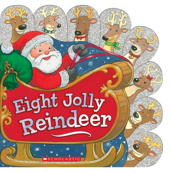 Eight Jolly Reindeer, (Board Book)