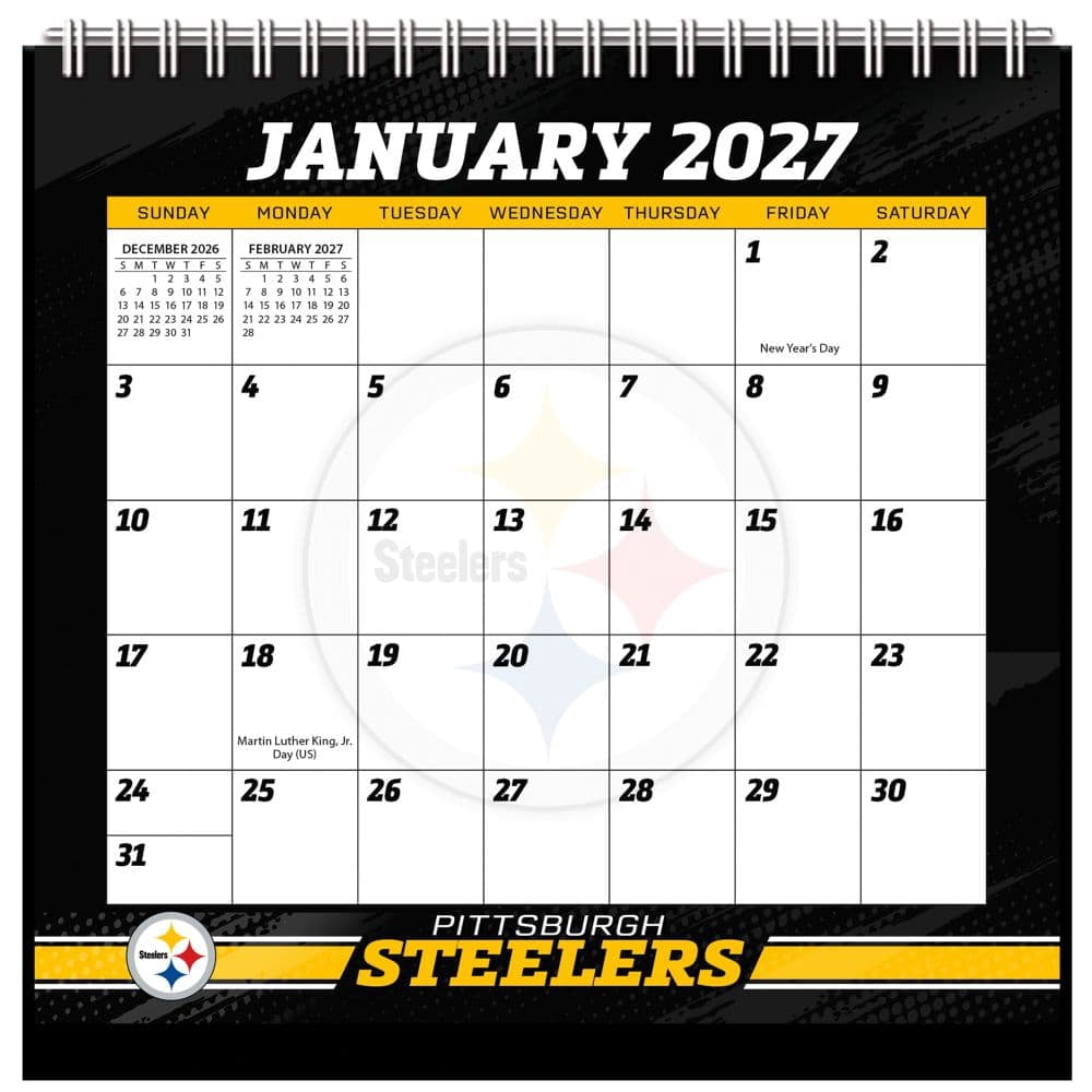 Pittsburgh Steelers 2027 Easel Desk Calendar, (Paperback)