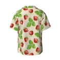 thumbnail image 6 of PAYOHTO Watercolor Strawberry Mens Hawaiian Casual Short-sleeved Shirt Tropical Summer Beach Button Down Shirts, 6 of 7