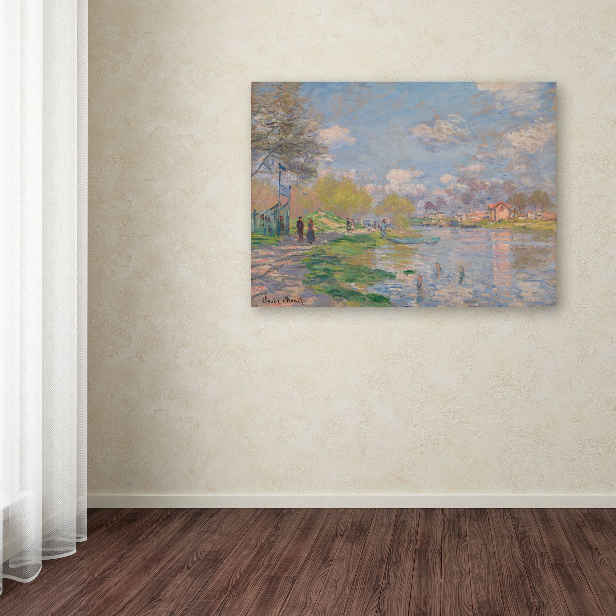 Trademark Fine Art 'Spring By The Seine' Canvas Art by Monet