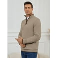 thumbnail image 5 of Pullover Sweaters for Men Quarter-Zip Long Sleeve Solid Casual Knit, 5 of 7