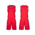 thumbnail image 2 of RKSTN Soccer Maillot Enfants Sans Manches Col Rond Chandail de Soccer avec Shorts Ensemble d'Uniforme d'Entraînement 2 Pcs Ensemble de Maillot de Soccer (Rouge, 3TP) Unisexe, 2 of 6