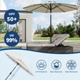 thumbnail image 3 of 9FT Outdoor Patio Umbrella with Double-Layer Vented Canopy, UPF 50+ UV Protection, 8-Rib Steel Frame, Crank & Tilt Mechanism, Detachable Pole, Backyard, Deck, or Poolside, 3 of 7
