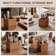 thumbnail image 5 of 2pcs Acacia Wood Remote Control Holder, Tabletop Wooden Remote Caddy, TV Controller Organizer for Living Room and Nightstand, Brown, 5 of 9