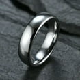 thumbnail image 3 of 4/6/8mm Tungsten Steel Wedding Bands Mens Women's Silver Polished Ring Size 5-13, 3 of 9