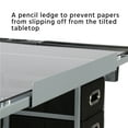 thumbnail image 4 of Yaheetech Glass Adjustable Height Rolling Drafting Art Table with Storage Drawers, Balck, 4 of 7