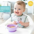 thumbnail image 3 of Bumkins Baby Silicone First Feeding Set w/ Bowl, Lid & Spoon for Ages 4 months+ (Lavender), 3 of 6