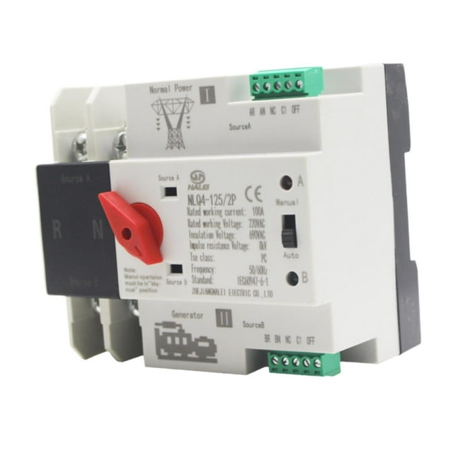 Colaxi Double Power Automatic Transfer Switch 100A Reliable High Performance High Security Easy to Install Professional Fast Switching 100A 2P