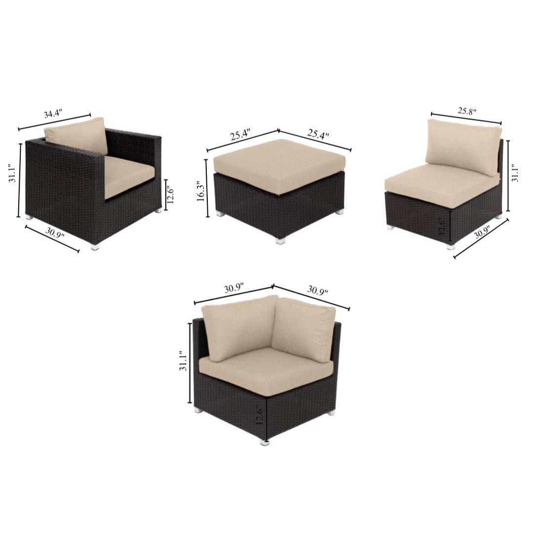 Innesbrook Collection 6-Piece Aluminum Patio Conversation Set with Spa Cushions