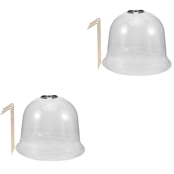 Hemoton 2 Sets  of Garden Cloche Dome Breathable Plants Dome Plant Nursery Protector Humidity Dome Garden Dome
