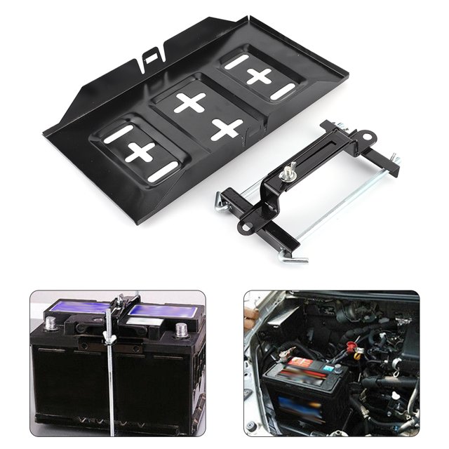 Universal Metal Car Battery Tray, Battery Tray Clamp Stable Performance Bearing Capacity For Battery Holder Tray For Car Accessory