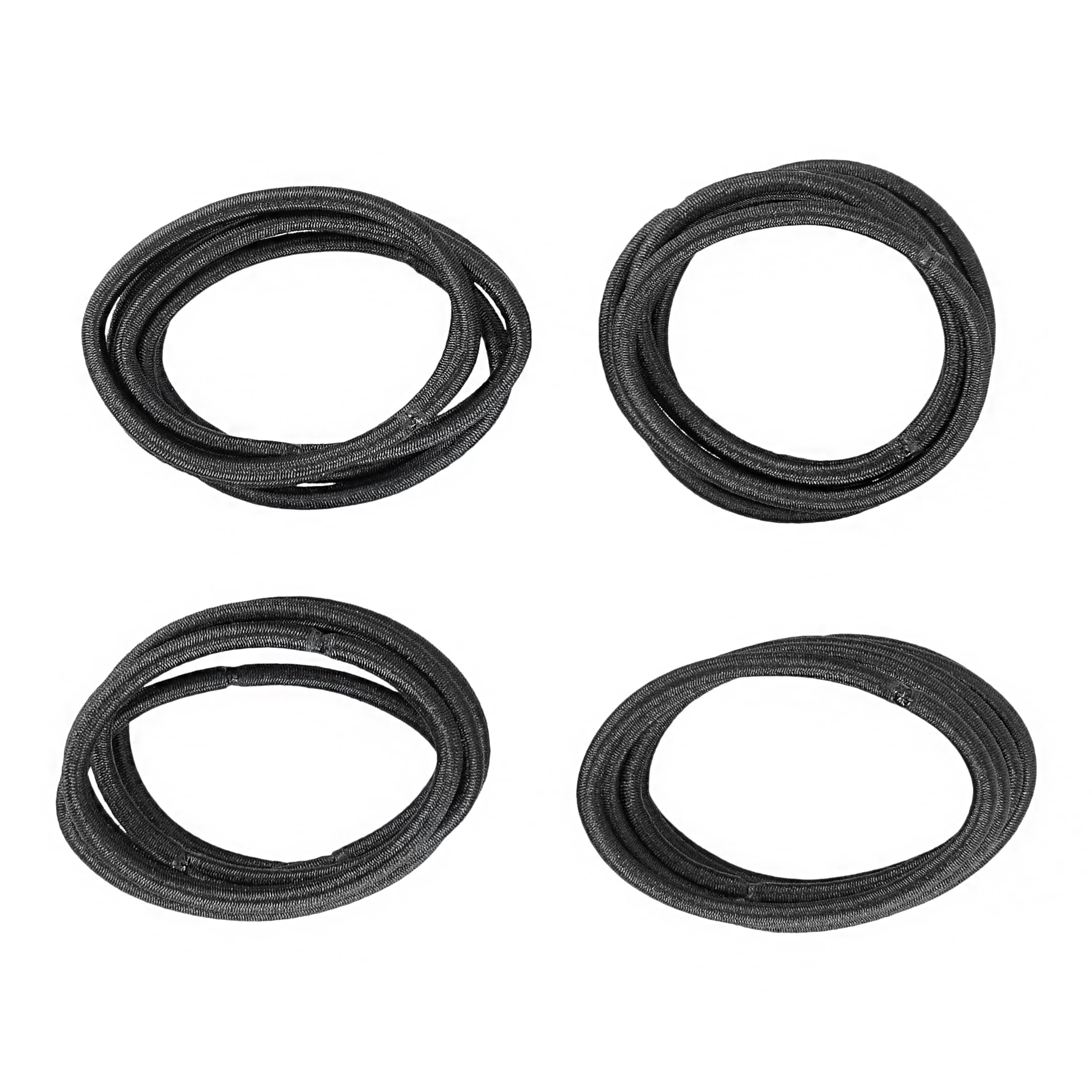 Scunci No-Damage Elastic Stretch Satin Hairbands with No Metal Parts in Black, 15ct + 5ct Bonus!