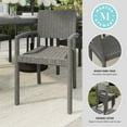 thumbnail image 4 of Martha Stewart Set of 2 Indoor-Outdoor Stackable Patio Dining Armchairs in Gray Rattan Wicker, 4 of 11
