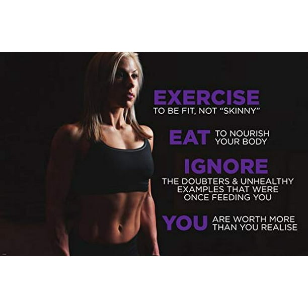 Exercise to be FIT Motivation Inspiration Poster  24x36 for 