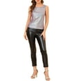thumbnail image 3 of INSPIRE CHIC Women's Metallic Tank Top Halloween Club Party Shiny Sparkly Holographic Cami Top S Light Purple, 3 of 9