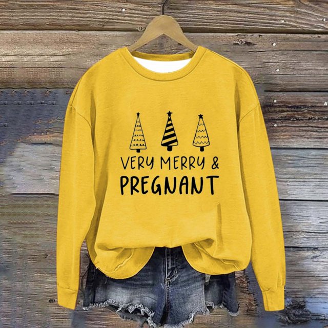 EGNMCR Chandail en Molleton de Noël Col Rond Imprimé Ample Manches Longues Sans Capuche