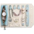 thumbnail image 1 of Estuche de viaje de terciopelo azul para joyas, caja de almacenamiento portátil para anillos, pendientes, collares, pulseras y relojes., 1 of 5