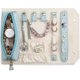 thumbnail image 1 of Estuche de viaje de terciopelo azul para joyas, caja de almacenamiento portátil para anillos, pendientes, collares, pulseras y relojes., 1 of 5