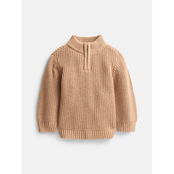 Wonder Nation Baby Boys Quarter Zip Sweater, Sizes 0-3M to 6-9M