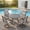 Gray Table-Gray Chairs, variant on VOXBIN Outdoor Patio Dining Set for 4 including 40 Inch Round Table with Umbrella Hole and Patio Swivel Chairs, Gray Table and Gray Chairs