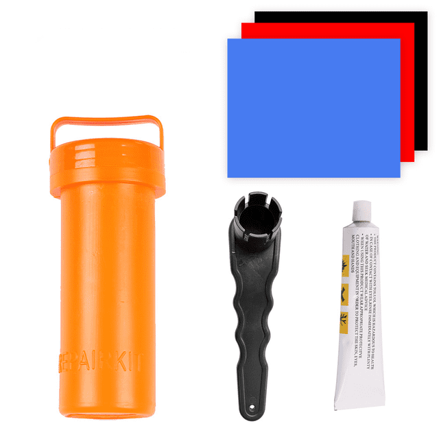 Kit de pegamento de reparación de PVC de 6 piezas, juego de reparación de parches, kit de reparación de material de PVC impermeable duradero y seguro de alta calidad para juguetes de piscinas inflables de kayak Sailing Electrónica