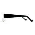 thumbnail image 4 of Womens Mod Concave Plastic Frame Oval Cat Eye Sunglasses White Black, 4 of 4