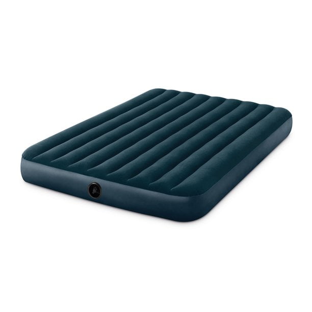 Intex Queen Raised Downy Inflatable Indoor Air Mattress Bed with Built-In Pump 
