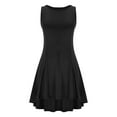 thumbnail image 4 of Womens Dress Summer Solid Color Crew Neck Mid-Length Dress Quick Dry Slim Fit Sleeveless Dresses, 4 of 6