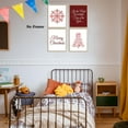 thumbnail image 2 of Hieng Red Christmas Winter Unframed Wall Art Prints, Tree Bell Snowflake Posters for Home Bedroom Livingroom Decor Set of 4, 2 of 6
